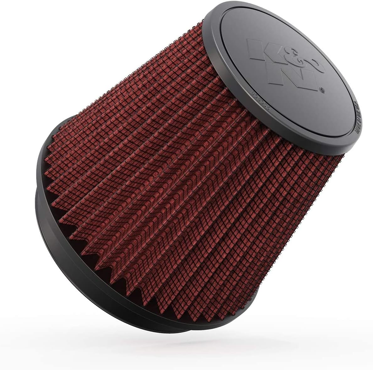 K&N High-Flow Original Lifetime Universal Clamp-On Air Filter: High Performance, Premium, Washable: Flange Diameter: 6 In, Filter Height: 6.5 In, Flange Length: 1 In, Shape: Round Tapered, RF-1042