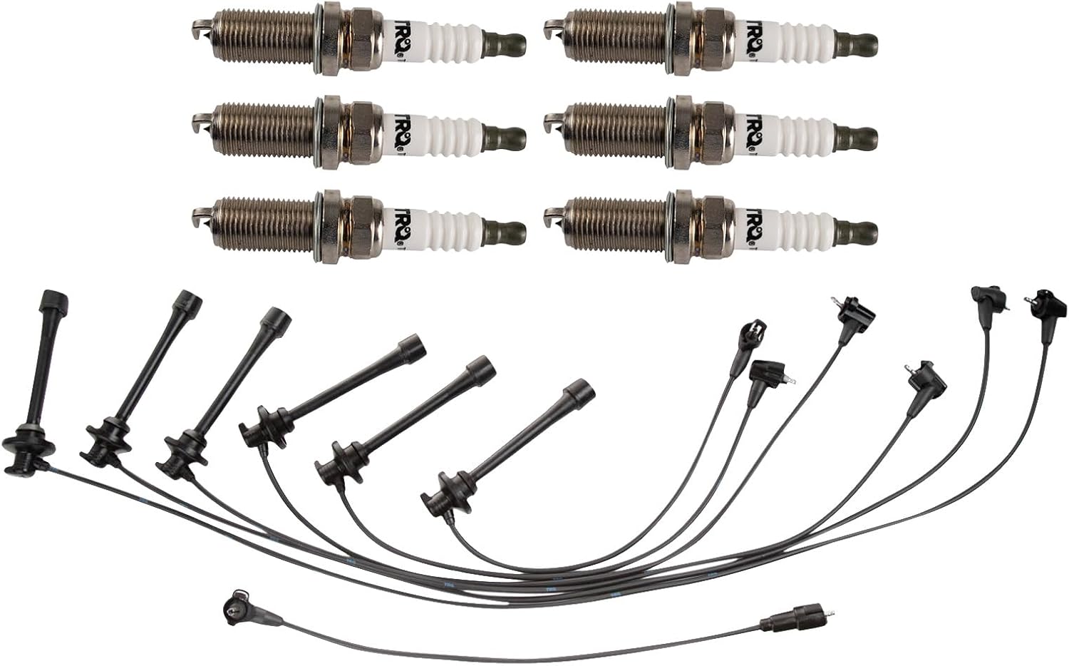 TRQ Spark Plug Kit 7 Piece Iridium Spark Plugs Compatible with 1993-1997 Toyota Land Cruiser 1996-1997 Lexus LX450