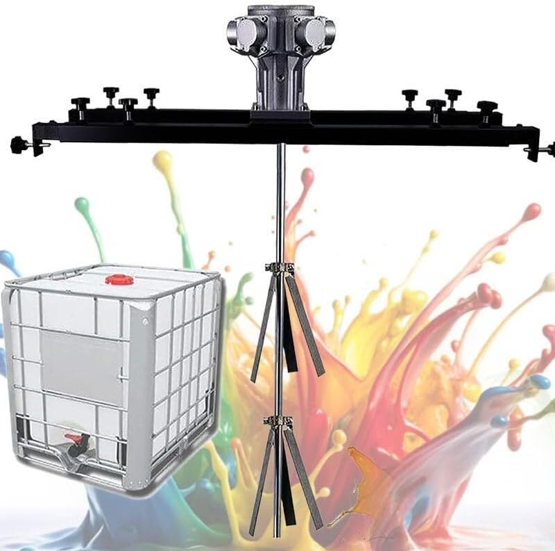 Tank Pneumatic Mixer, 1 Ton Foldable Propeller, with Support Hook, for Paint Coating Materials Liquid Ink Dissolver Agitator(3cylinders)