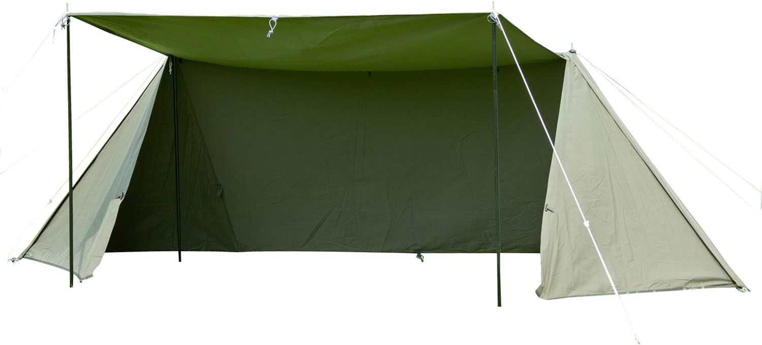 BUNDOK Solo Base BDK-79TC (for 1 Person, Pump Tent, Military Curtain, Storage, Compact, Blended Cotton, Full Closing