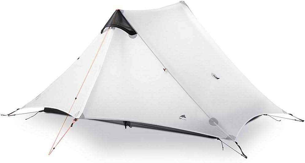 3F UL GEAR Lanshan 2 Person Tent Hiking Ultralight Camping Tent Professional 15D Silnylon Rodless Trekking Pole Tent Waterproof Backpacking Outdoor for Camping, Bivvy
