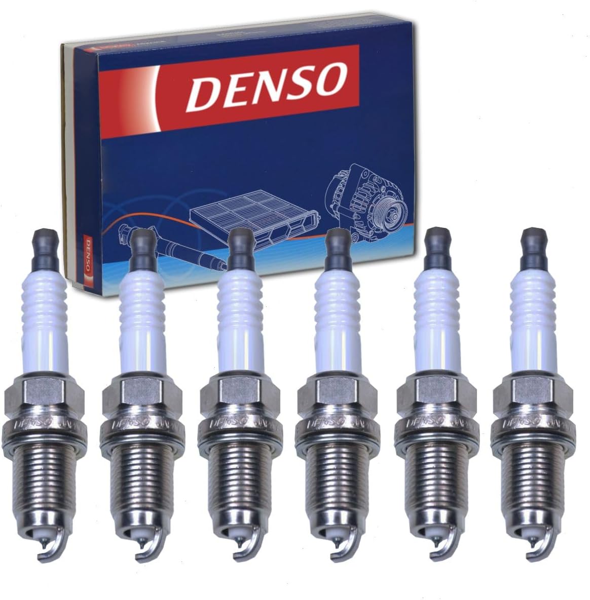 6 pc DENSO Iridium Long Life Spark Plugs compatible with Honda Odyssey 3.5L V6 2005-2010