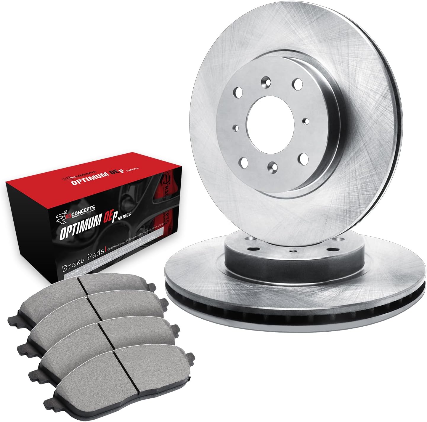R1 Concepts Front Brake Kit For 2015-2019 Nissan Micra, 2012-2019 Nissan Versa| Blank Brake Rotors| Semi-Metallic Brake Pads and Rotors Kit