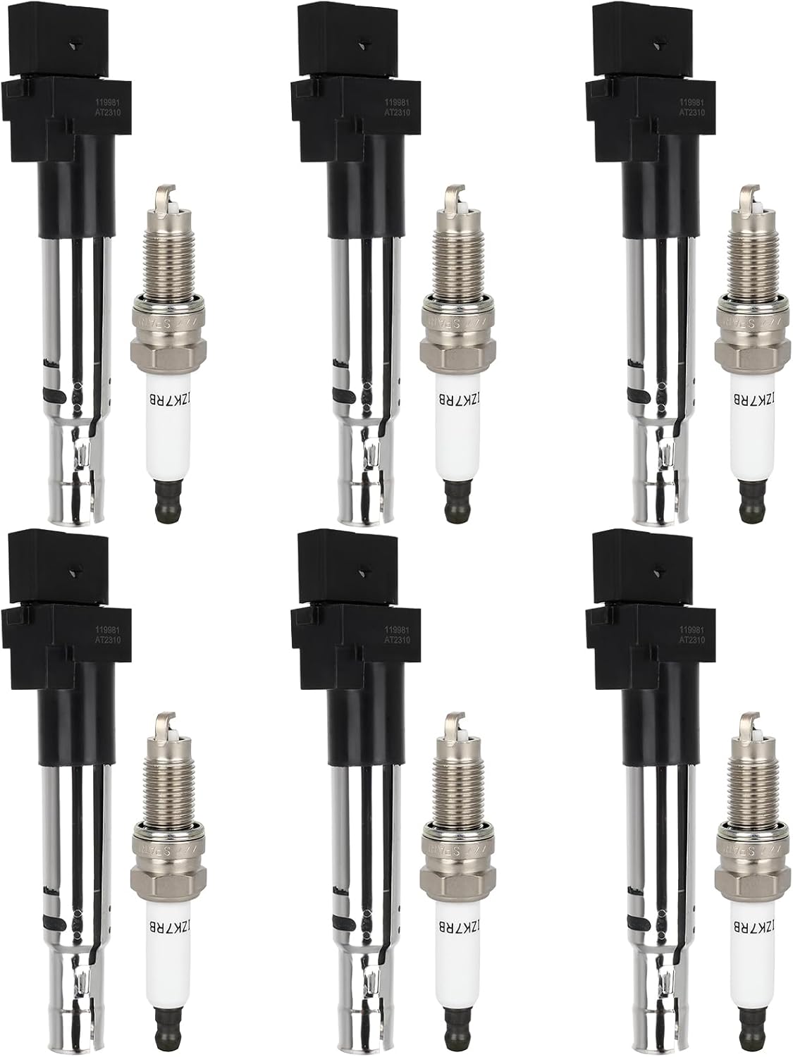 Ignition Coil with Spark Plug Compatible with 2018-2020 for Volkswagen for Atlas 2009-2016 for Volkswagen for CC Replace OE C1734 2505-484793 23-0122 673-9304 2505-248796 022 905 715B