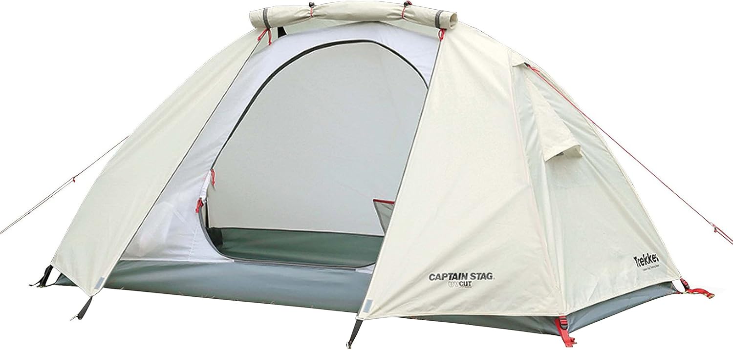 Captain Stag UA-40 Solo Tent for 1 Person, Size: 82.7 x 55.1 x 43.3 inches (210 x 140 x 110 cm), Packing Size: 15.4 x 7.1 x 7.1 inches (39 x 18 x 18 cm), UV and PU Treatment, Carrying Bag Included