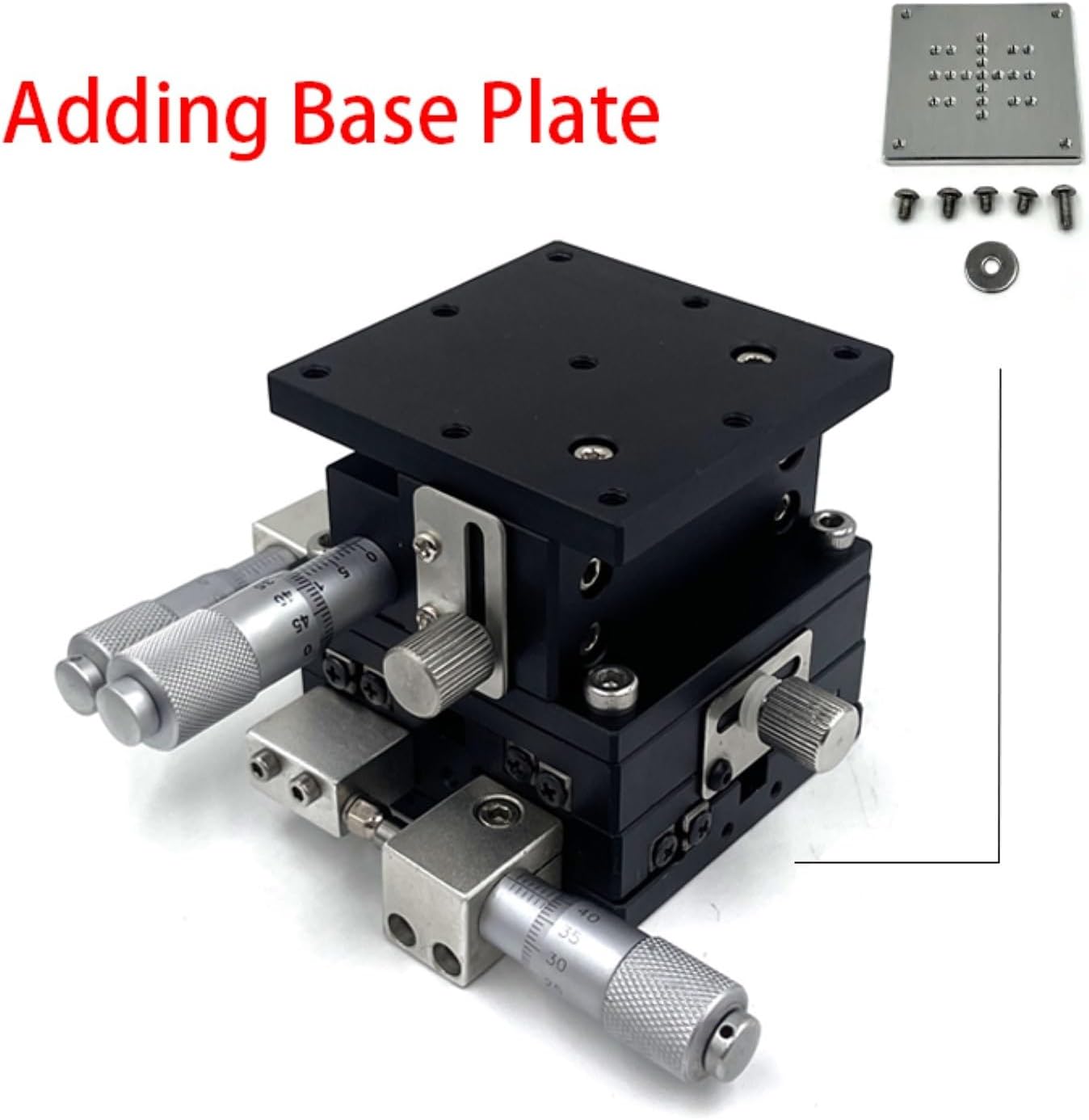 1PCS LD60-LM XYZ Three Axis Precision Fine Tuning Slide 60x60mm Manual Fine Tuning Slide Platform Guide(Precision Slide)
