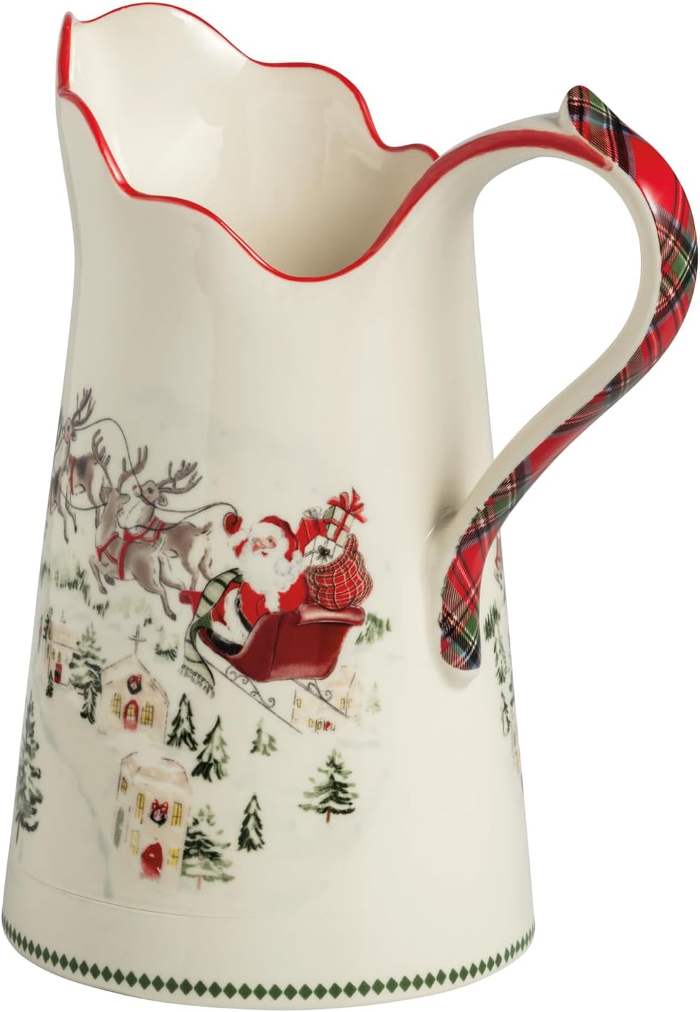 Mud Pie Christmas Santa Scene Pitcher