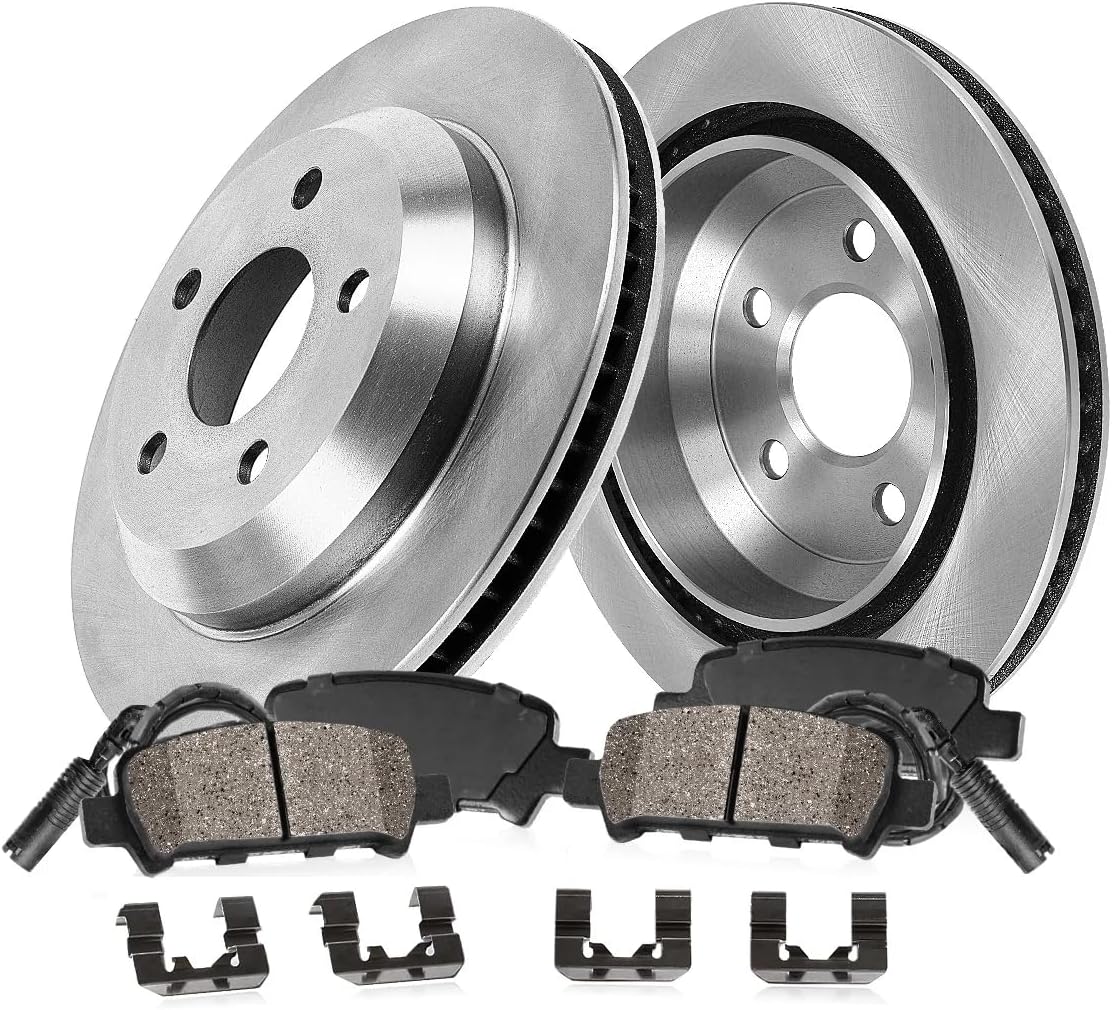Callahan Brake Parts Rear Brake Kit For 2013 2014 2015 BMW 320 XDrive AWD Replacement Brake Rotors and Ceramic Pads with Sensor Wires