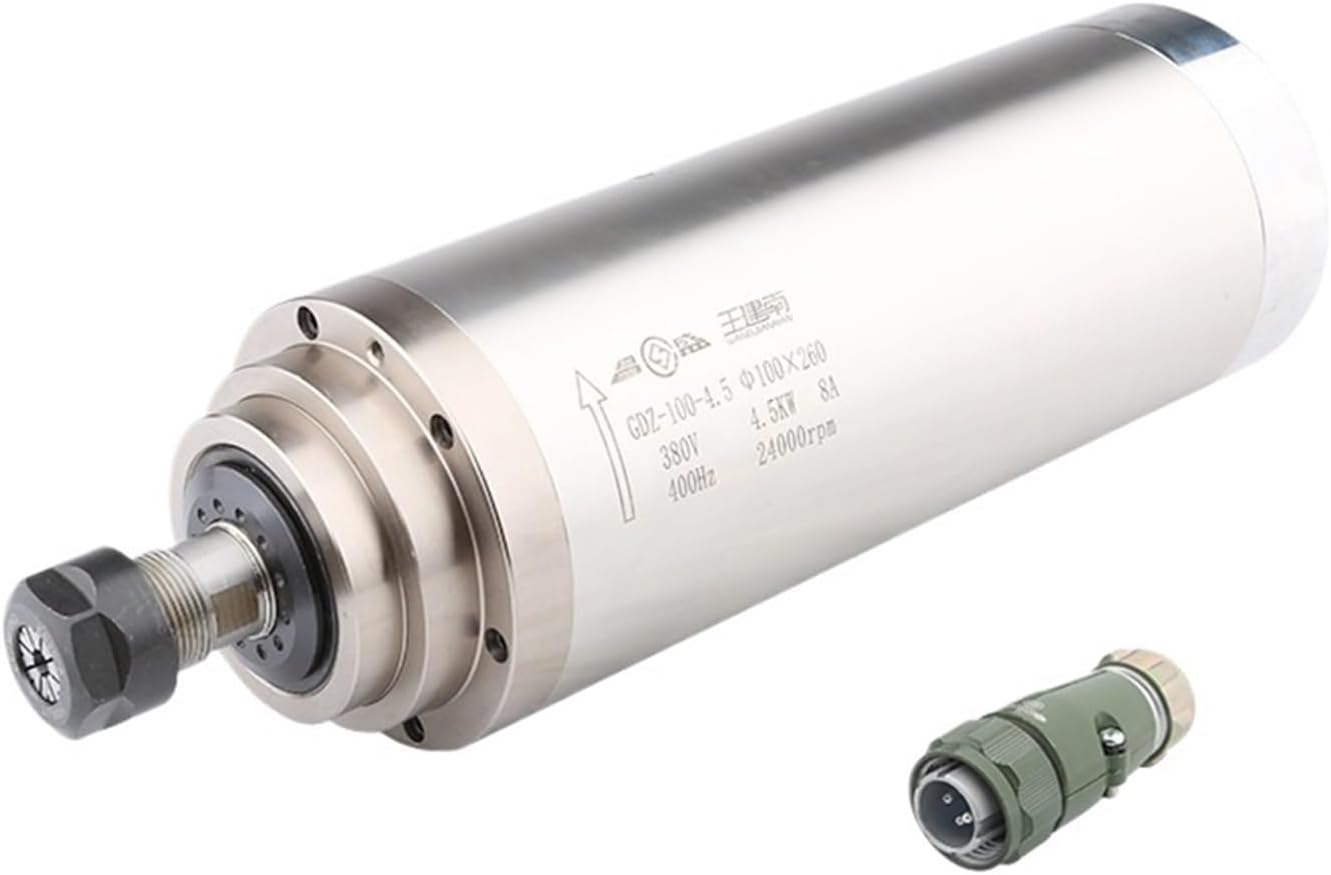 CNC Milling Machine Spindle Motor 4.5kw Water Cooled Spindle Motor 220V 380V ER20 Chuck for CNC Router Woodworking Engraving(4.5kw 380V,100x260mm)