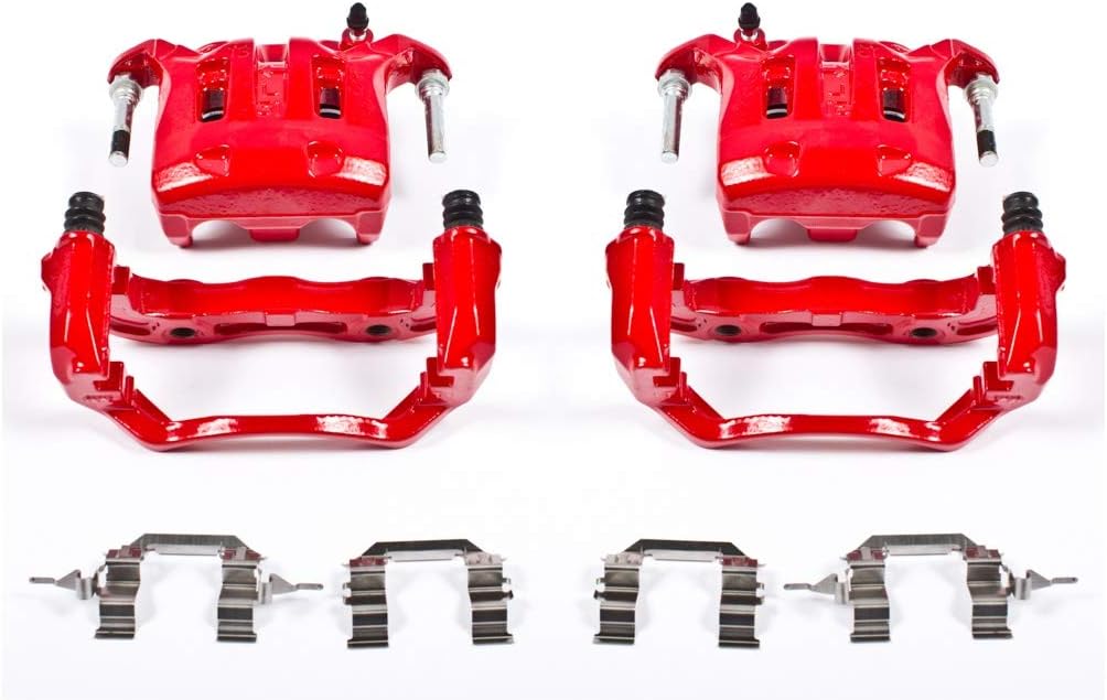 Power Stop Front S2870 Pair of High-Temp Red Powder Coated Calipers For INFINITI M45 2003-2004, INFINITI Q45 2002-2006 [Model Specific]