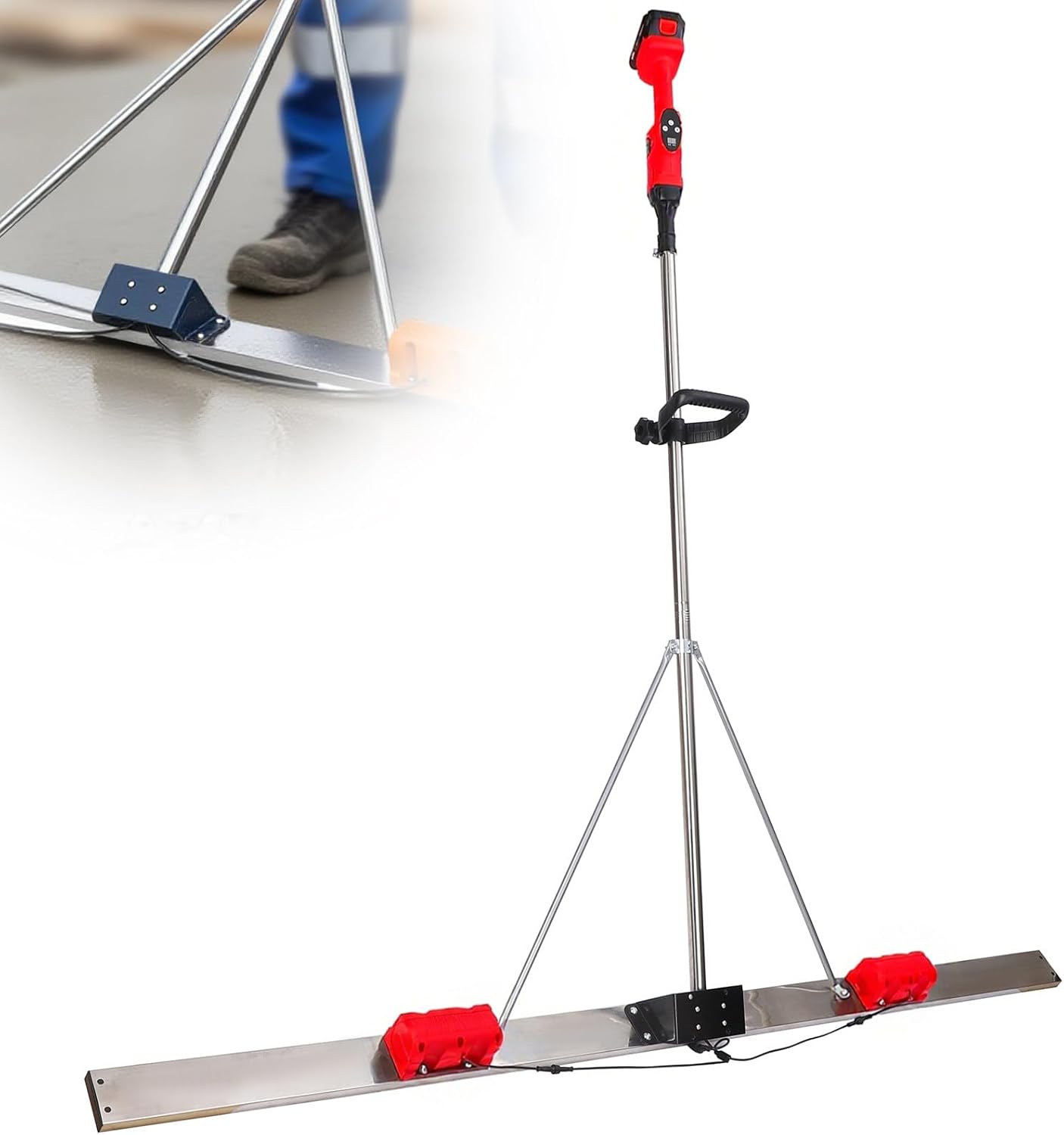 Concrete Vibrator Electric,9 Vibration speeds,Power Concrete Tools,20000mAh Long Battery Life,6000 RPM,for Finishing/Smoothing Driveway and Patio Concrete 2M-2battery1charger