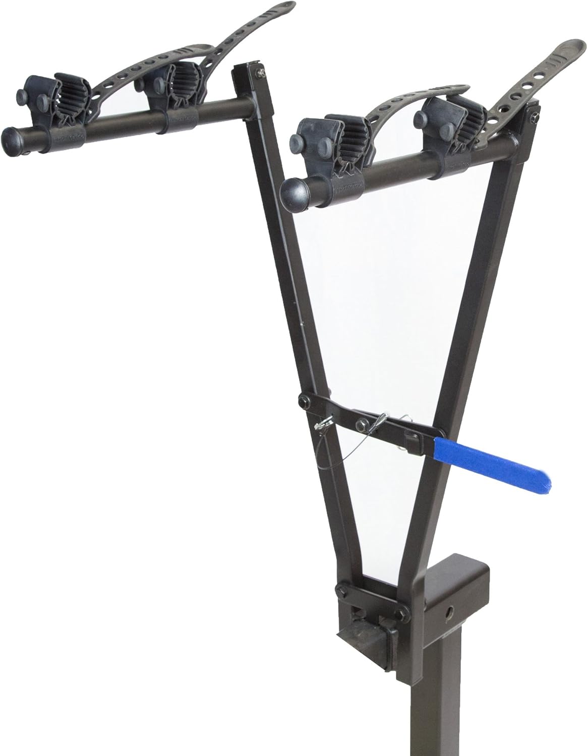 Heininger Advantage V-Rack 2-Bike Hitch Carrier – Tow While You Transport, Lockable Cable Included, Compact & Collapsible Design, Fully Assembled with Storage Bag, Holds Up to 2 Bikes (57 lbs Total)