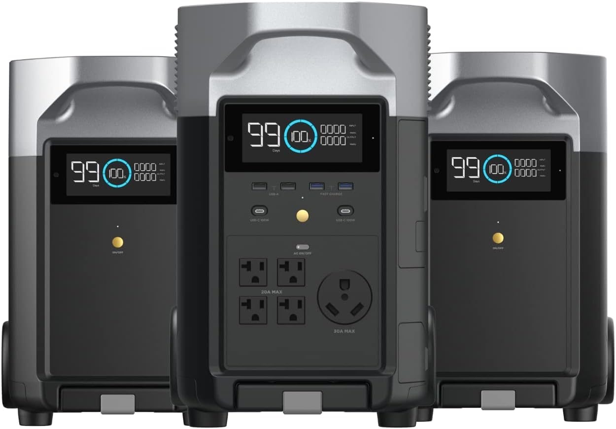 EF ECOFLOW DELTA Pro Extra Battery 3600Wh, 2.7H to Full Charge, Battery Backup for Home Use, Blackout, Camping, RV
