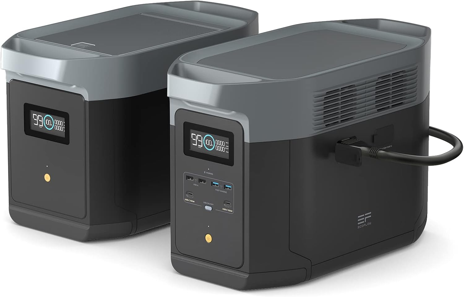 EF ECOFLOW Portable Power Station DELTA 2 Max, 2400W LFP Solar Generator, Full Charge in 1 Hr, 2048Wh Solar Powered Generator for Home Backup(Solar Panel Optional)