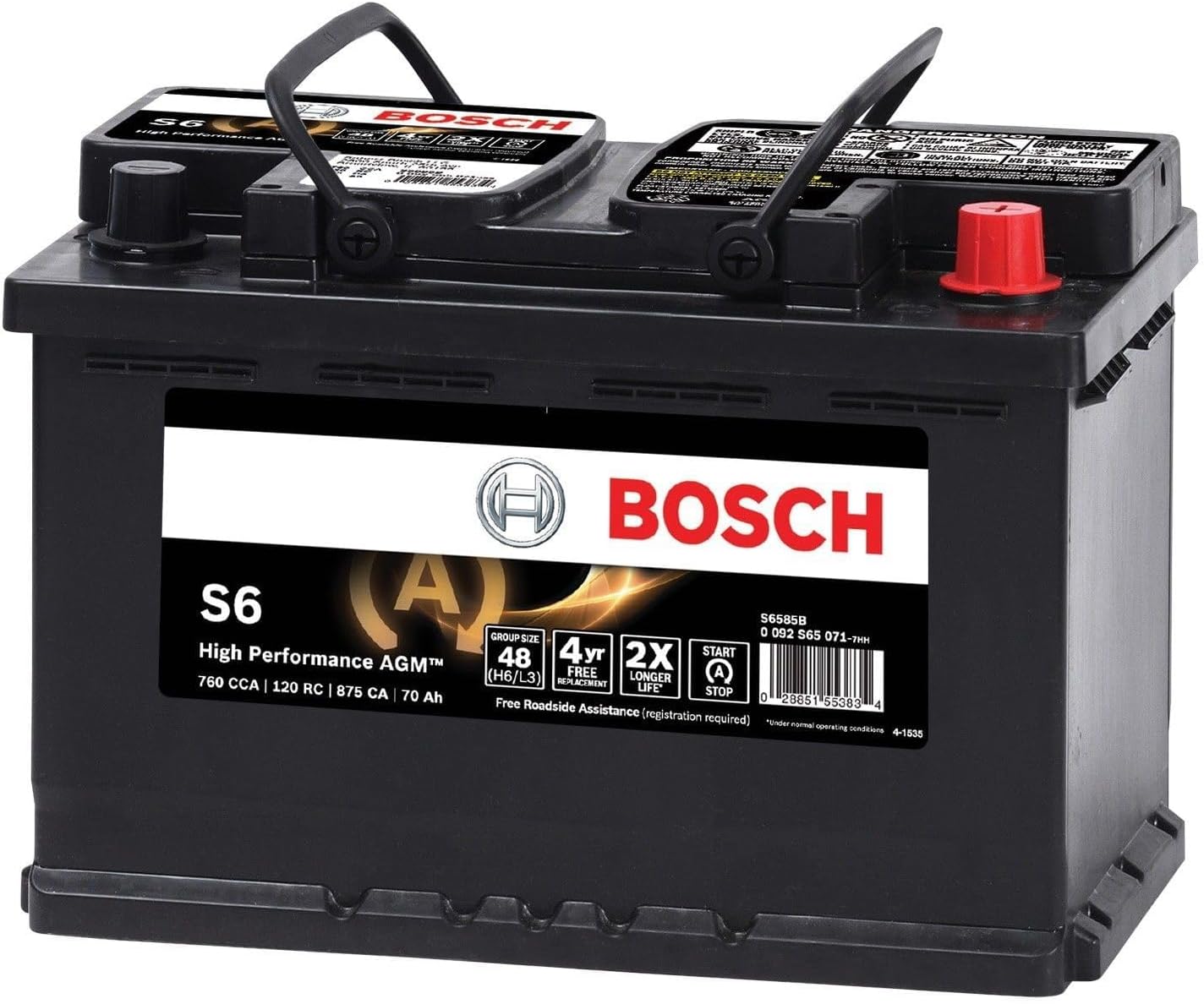 BOSCH S6585B S6 Flat Plate AGM Battery