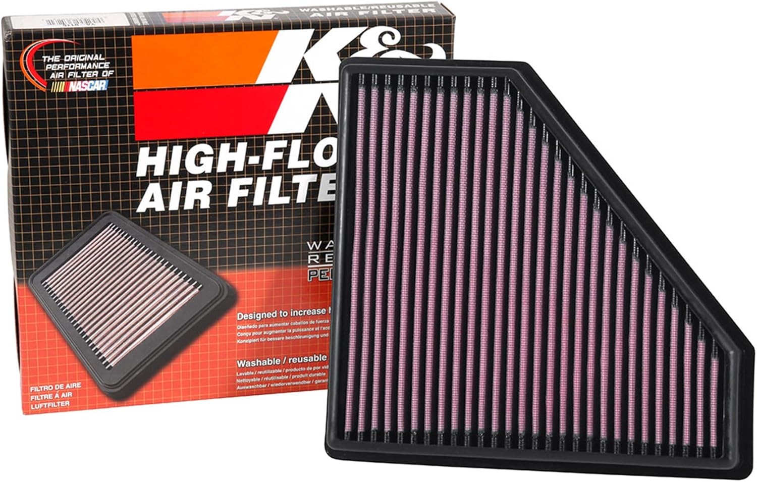 K&N Engine Air Filter: Increase Power & Acceleration, Washable, Premium, Replacement Car Air Filter: Compatible with 2016-2019 CADILLAC (CTS-V), 33-5059