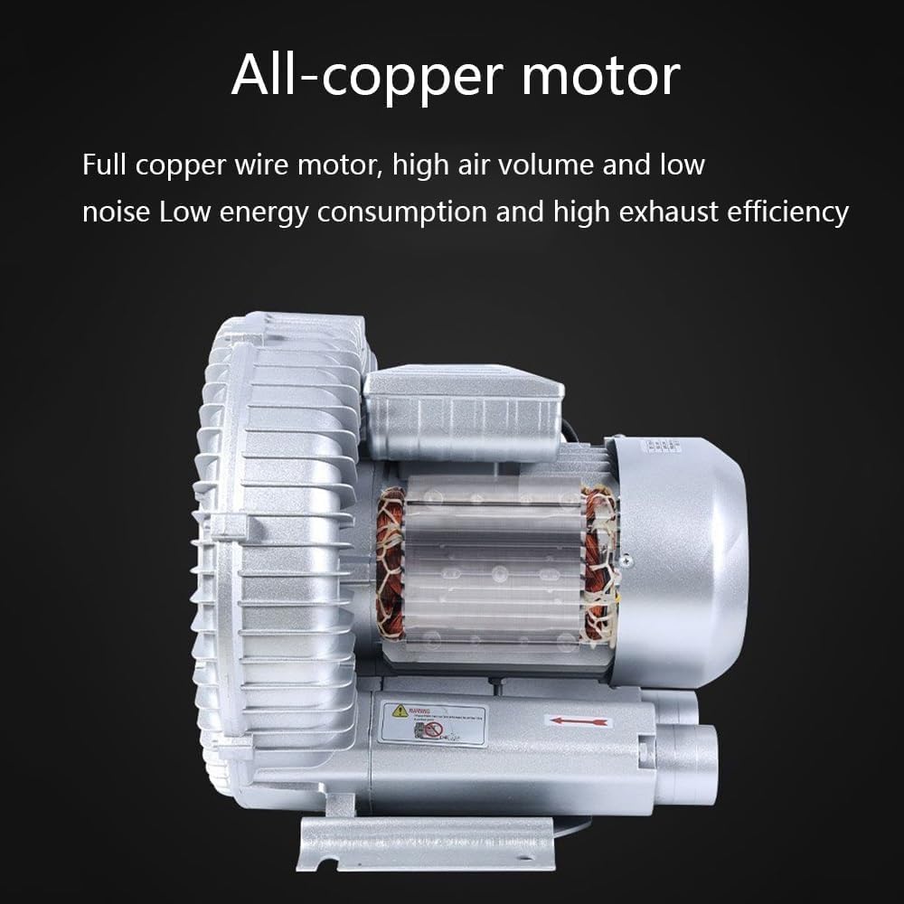 Regenerative Blower, Low Noise High-Pressure Industrial Vacuum Pump for Air Blowing Or Suction,N