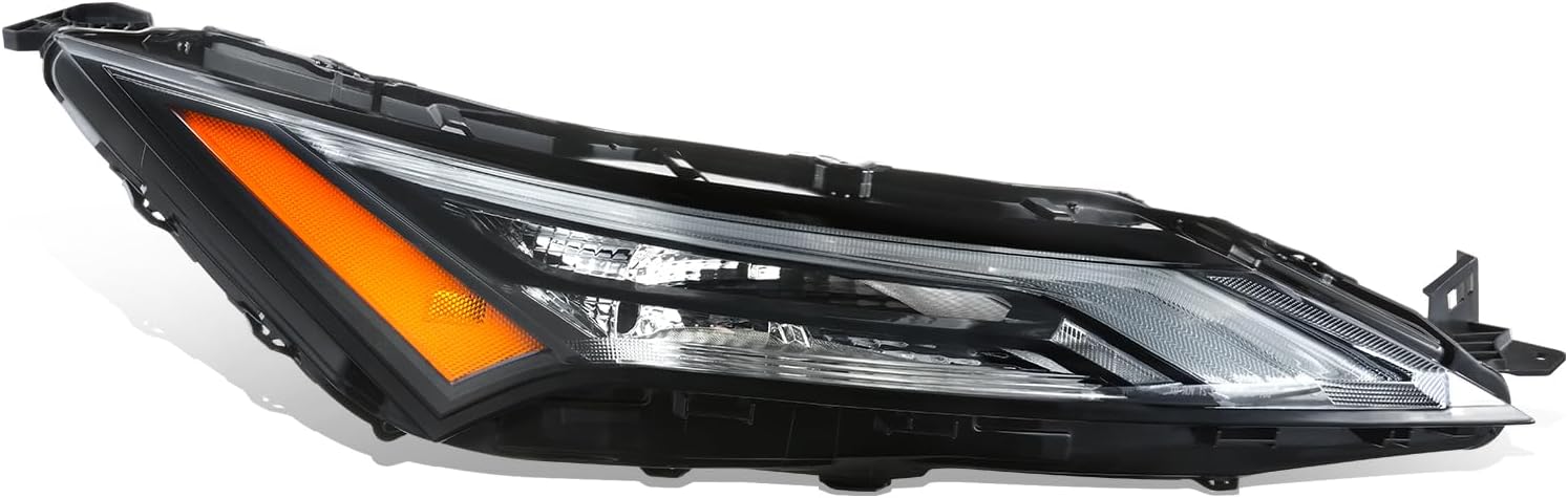 Auto Dynasty LED DRL Headlight Assembly Compatible with Nissan Rogue 2021-2024, Passenger Right Side, Black Housing Amber Corner