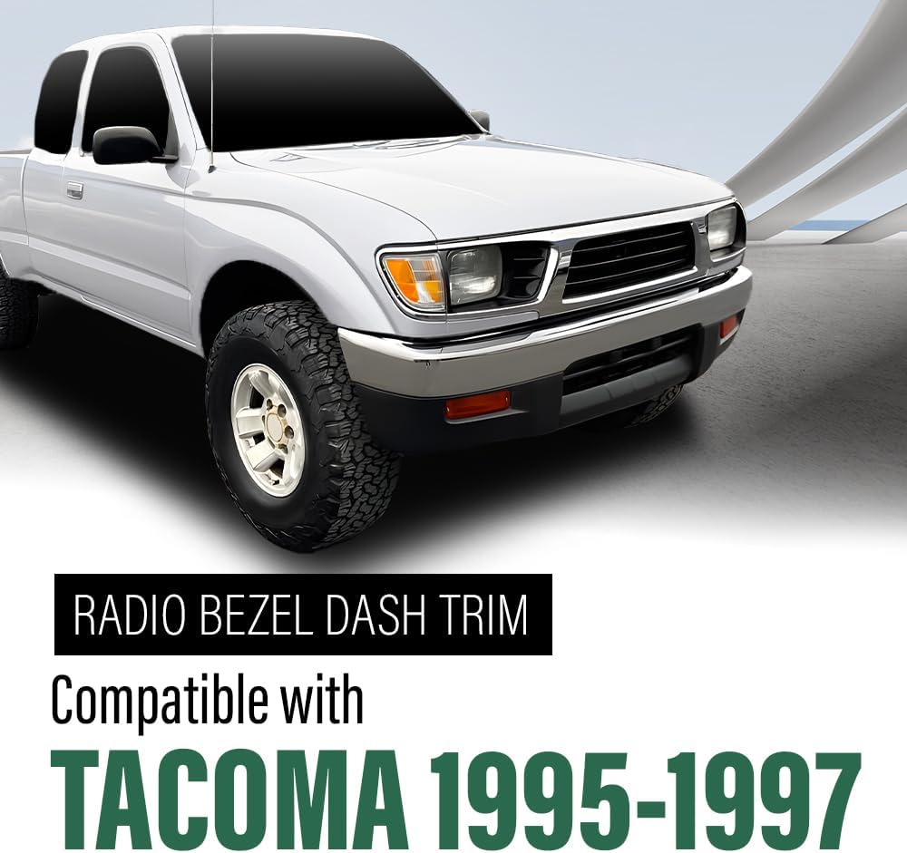 LQI Radio Bezel Dashboard Cover Trim, Compatible with Toyota Tacoma 1995 1996 1997, Black