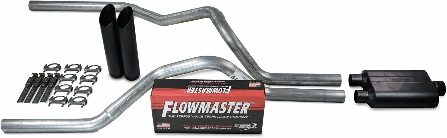 Truck Exhaust Kits - Shop Line dual exhaust system 2.5 AL pipe Flowmaster Super 44 2.5