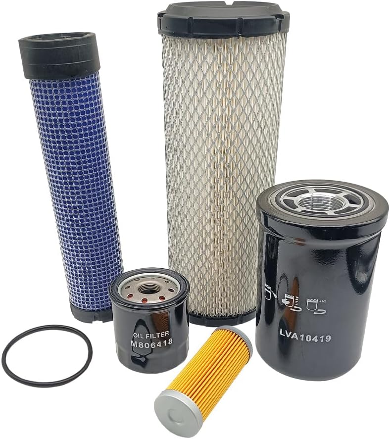 LVA21198 Maintenance Filter Kit Fit for John Deere 4200 4300 4400 Compact Utility Tractor, Oil Filter Kit Replace M131802 M131803 M806419 MIU804763 LVA10419