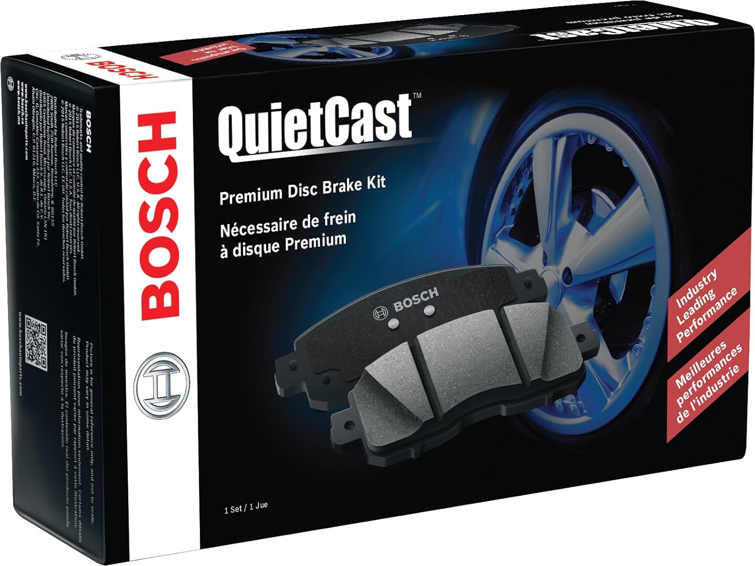 BOSCH BP2225 QuietCast Premium Semi-Metallic Disc Brake Pad Set - Compatible with Select Ram 2500, 3500; REAR