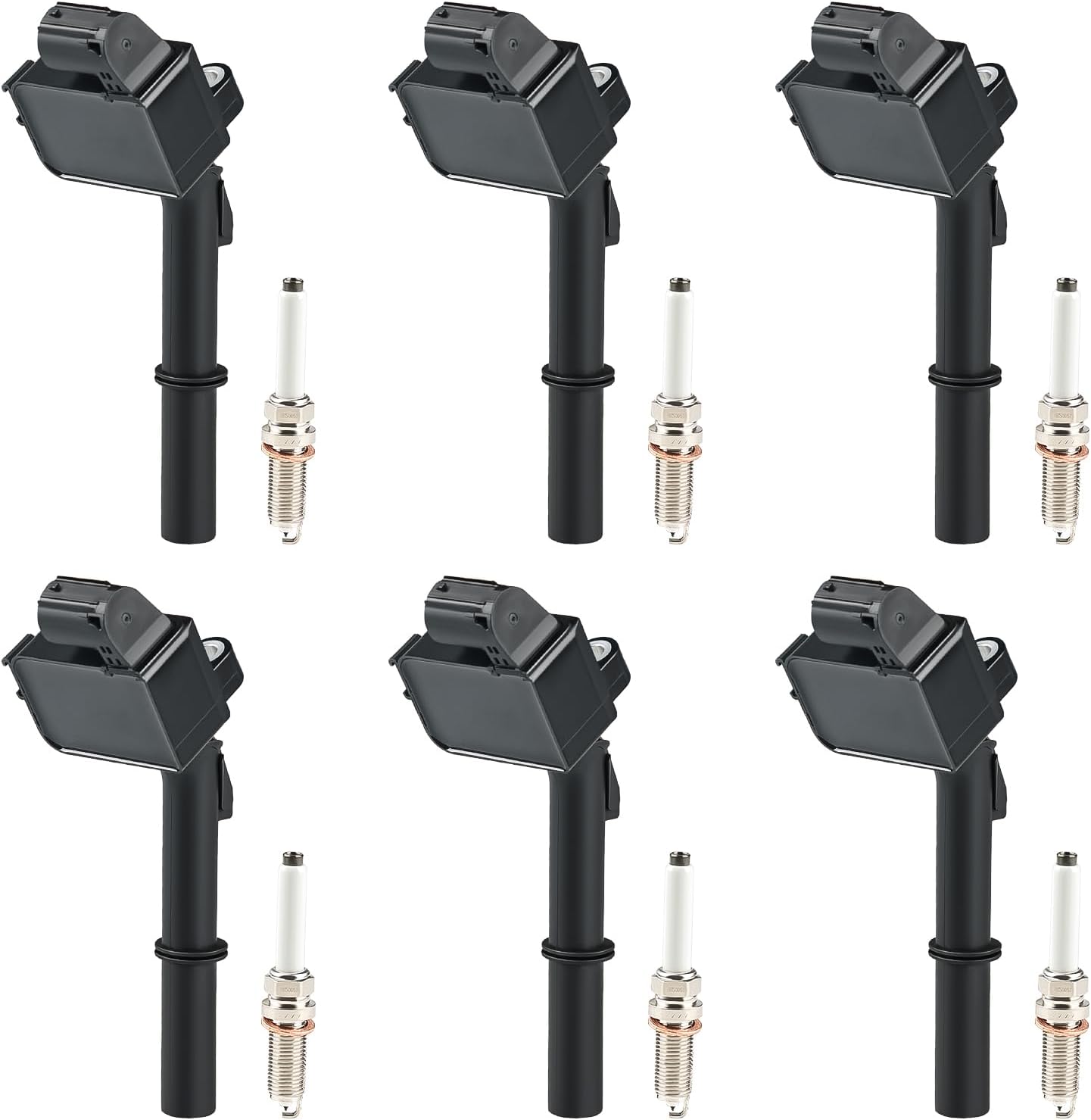 JDMON Ignition Coils Pack with Spark Plug Compatible with Mercedes-Benz C300 C350 CL63 AMG E300 E350 E400 GLK350 R350 S600 S63 AMG SLK350 3.5L 5.5L 6.0L UF-741 95875 2769060501