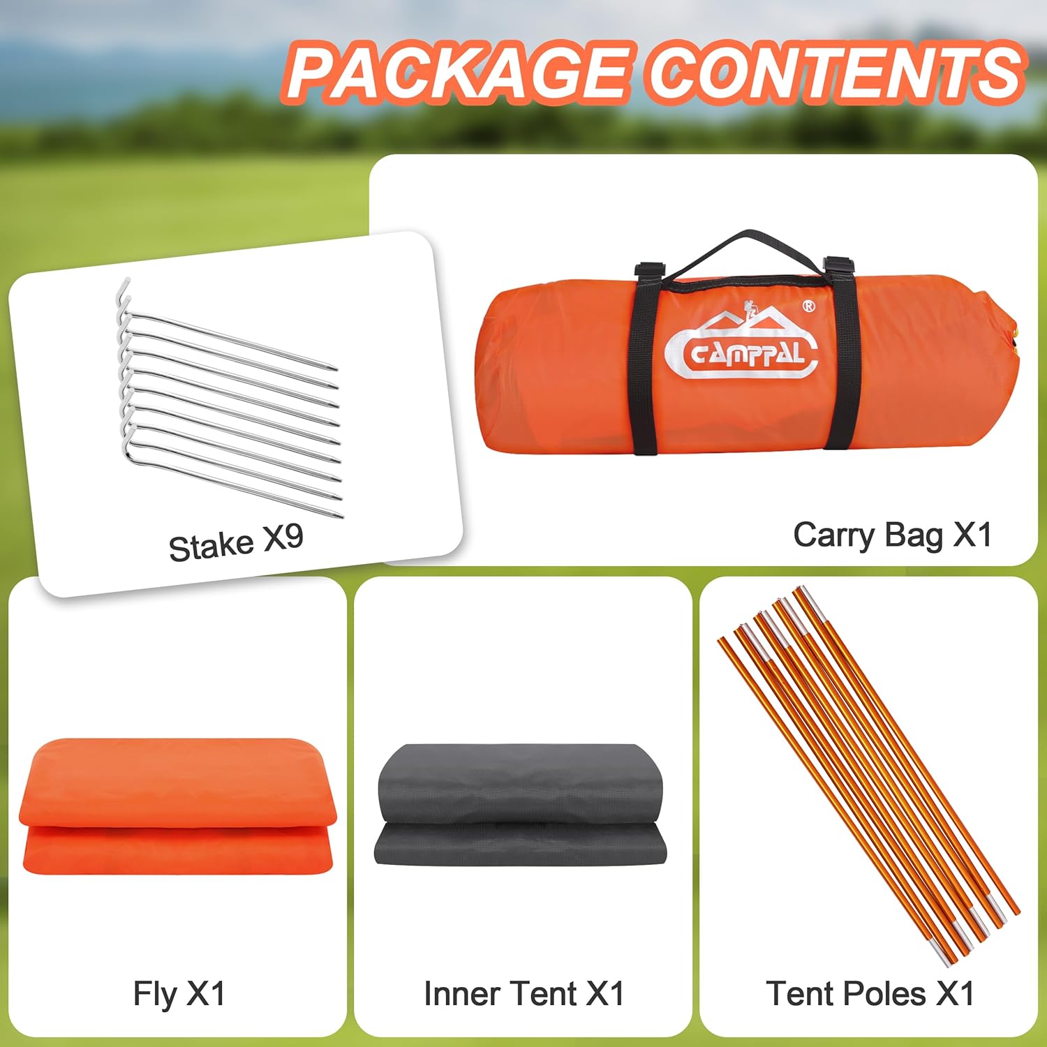 camppal 1 Person Tent for Camping Hiking Mountain Hunting Backpacking Tents 4 Season Resistance to Windproof Rainproof and Waterproof