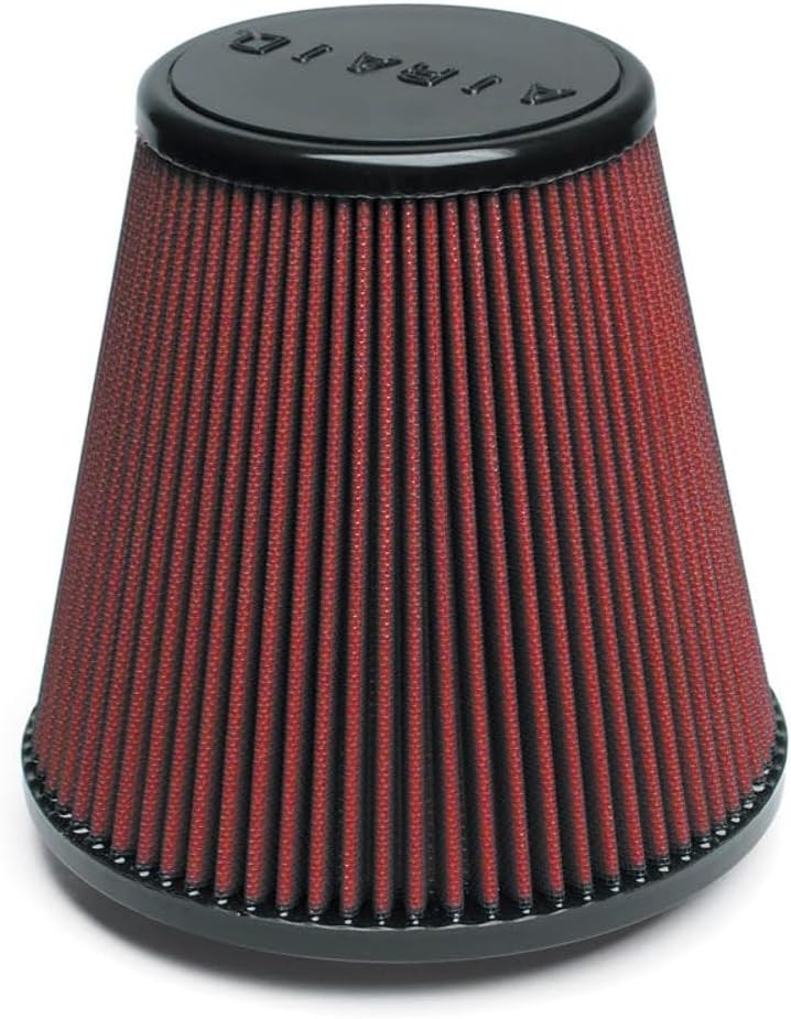 Airaid 700-445 Universal Clamp-On Air Filter: Round Tapered; 4.5 Inch (114 mm) Flange ID; 7.5 Inch (191 mm) Height; 8 Inch (203 mm) Base; 5 Inch (127 mm) Top