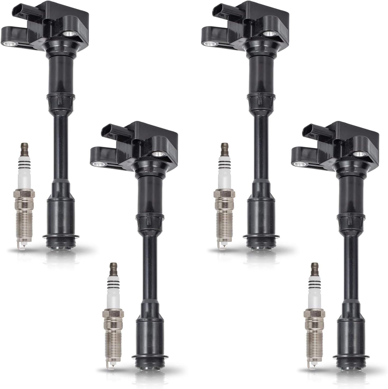 ENA Set of 4 Ignition Coil Pack 4 Iridium Spark Plug Compatible with Ford 2013-2016 Escape, 2014-2019 Fiesta, 2013 2014 Fusion, 14-16 Transit Connect 1.6L Replace# UF674 1700610 1762724 SP532