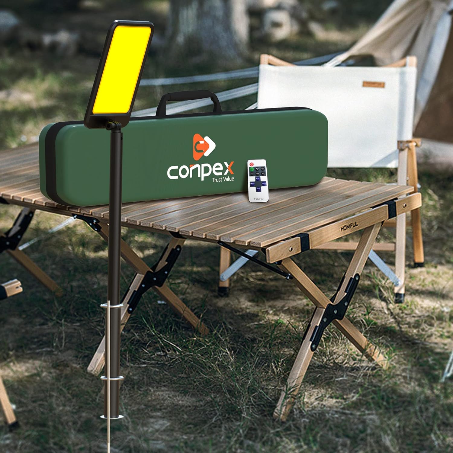 CONPEX Camping Light, 10000 Lumens Super Bright Range 50 Ft * 50 Ft Meet 4-6 Tent Lighting, Outdoor Telescopic Camping Lights Campsite Camp Area Light Pole