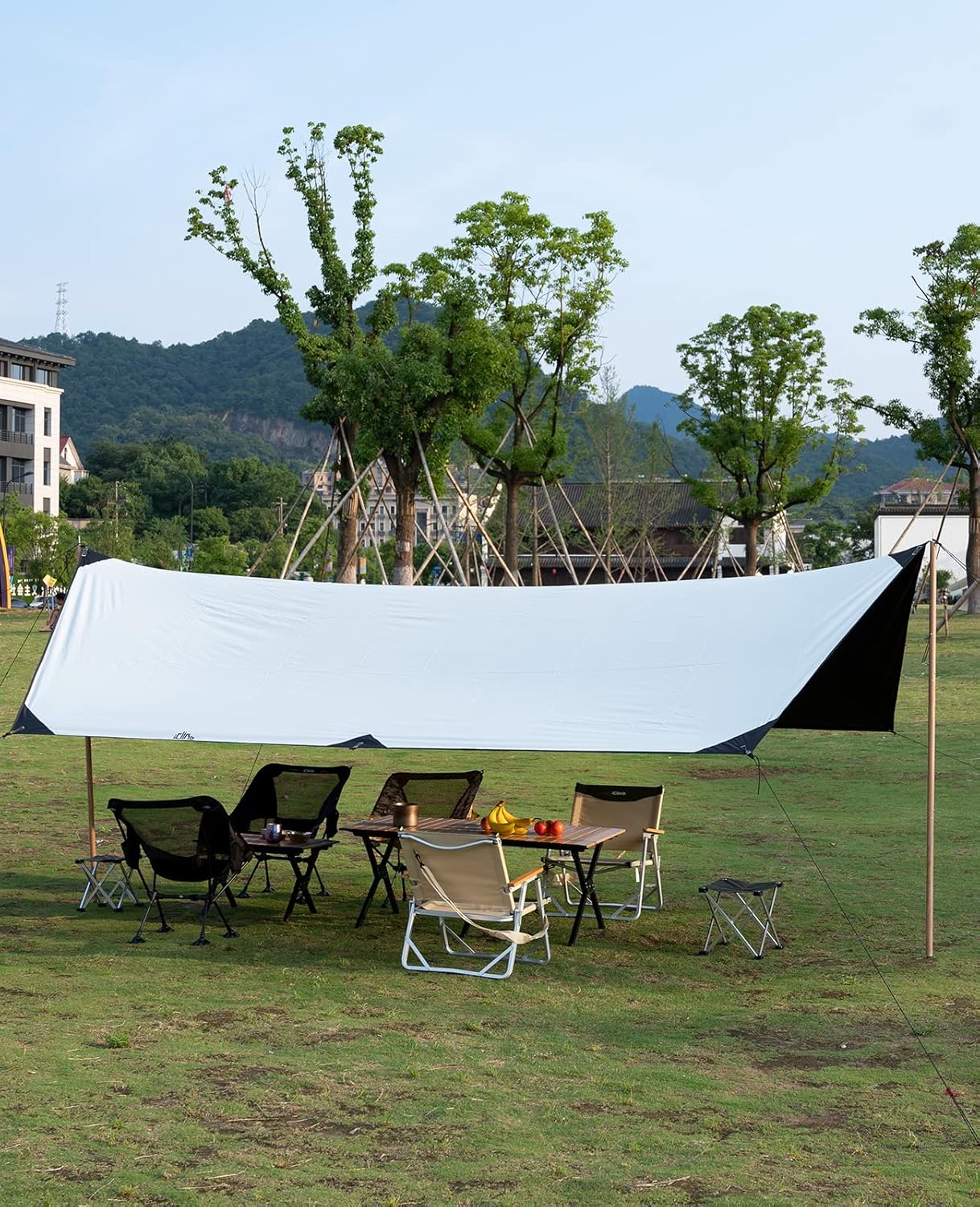 iClimb Waterproof Sun Shield Tarp UPF 50+ for Tent Hammock Camping Backyard Party (Tarp 14'4