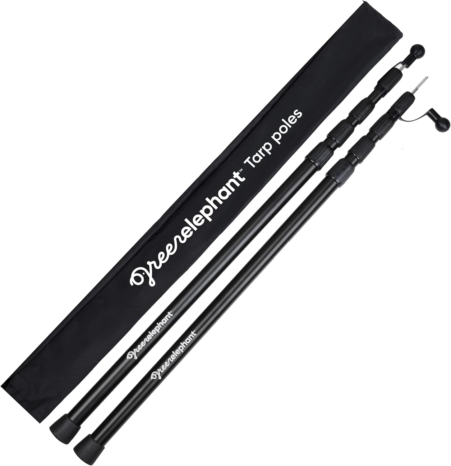 Green Elephant Camping Tarp Poles - Adjustable Aluminum Telescoping Tent Poles for Tarps, Canopy & Awning - Heavy Duty Collapsible Pole Set of 4 - Extends 8ft, Shrinks to 2ft - Caravan & Beach Shade