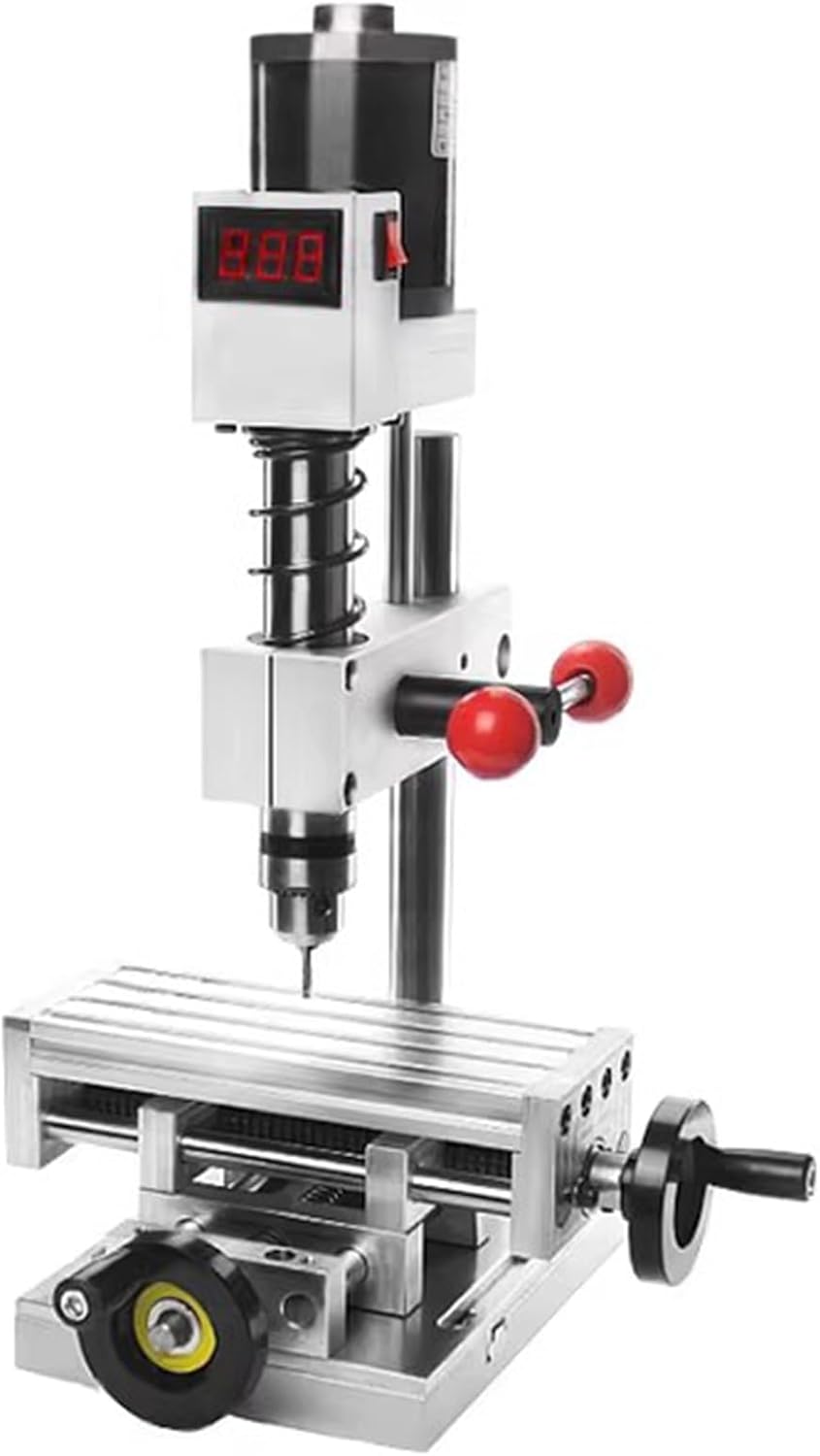 3 In 1 Mini Electric Benchtop Drill, Tapping/Milling Slot Machine, Height Adjustment, Clamping Range 0.6-6mm, with Stepless Speed Regulator, for Metal, Wooden, Jewelry DIY
