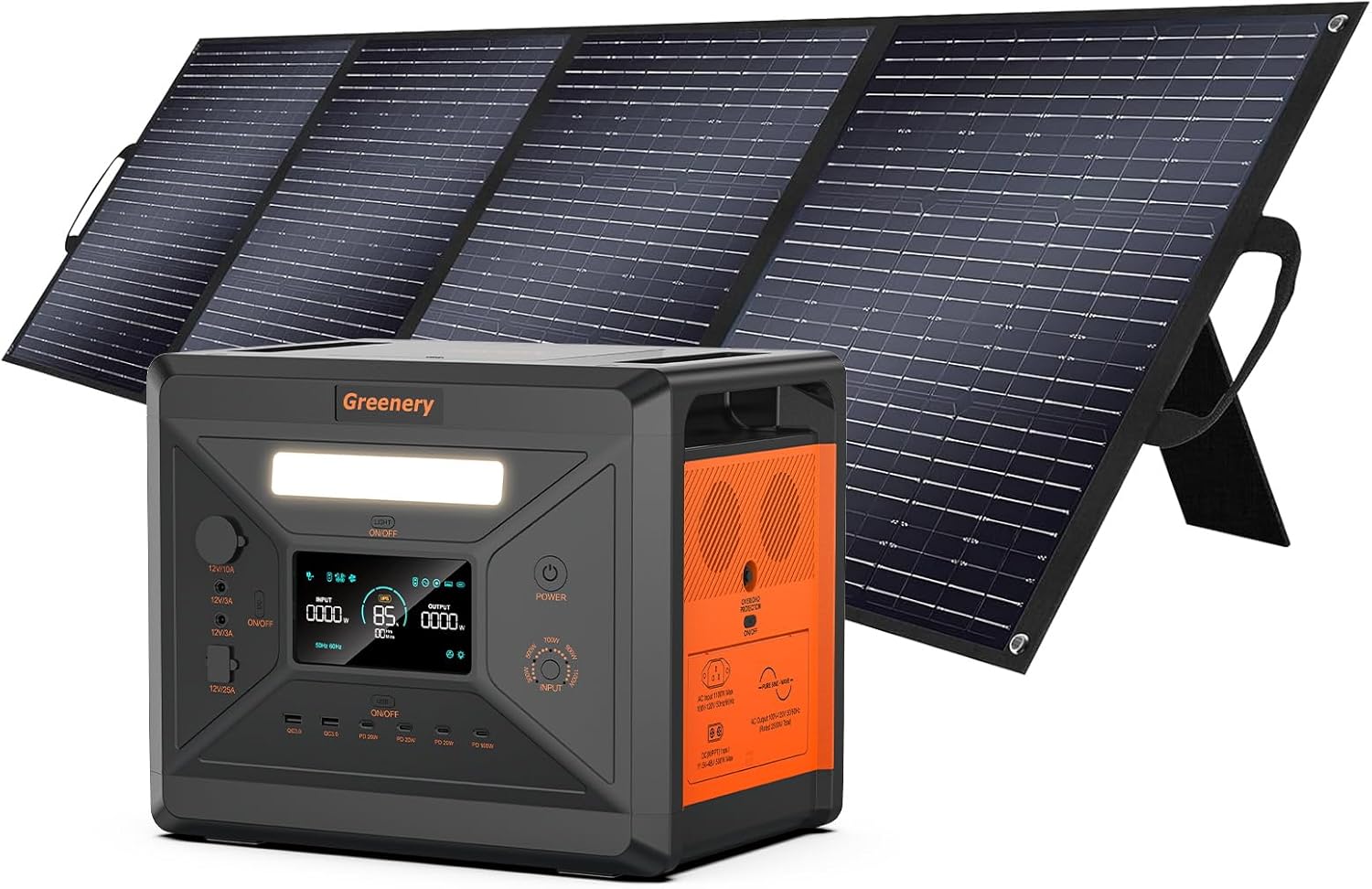SolarPlay 2400W Portable Power Station, 2160Wh Large Capacity Solar Generator with 200W Solar Panel, BMS Emergency Power Station for Home Backup, Camping, Outdoor Battery Backup