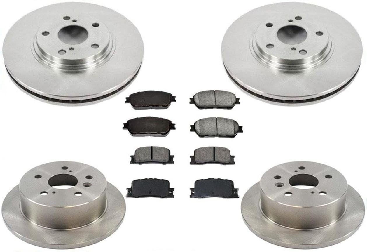 Fits For 2004 2005 2006 Lexus ES330 Front & Rear Brake Rotors and Ceramic Pads