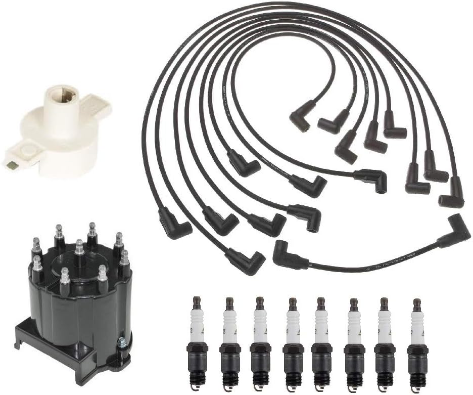 Genuine OEM Ignition Kit Distributor Rotor Cap Wire Spark Plugs for Chevy GMC V8 BCVC-14855-DCRWSP-8-3055654