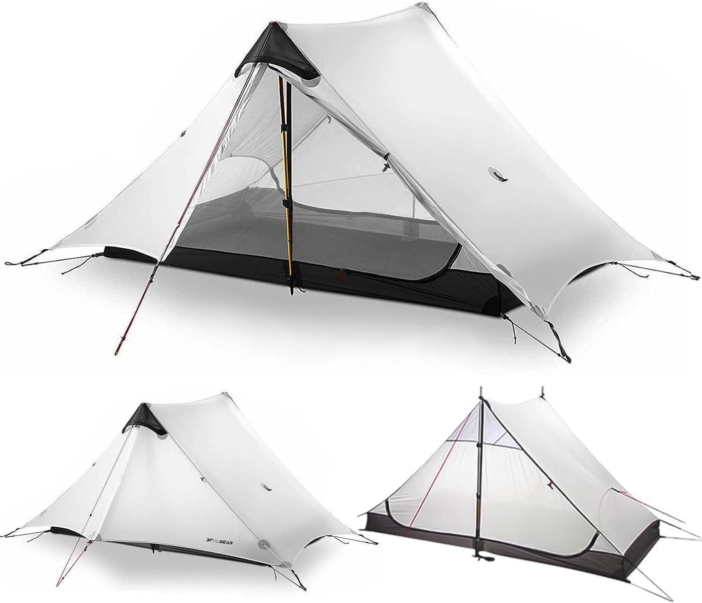 3F UL Gear Lanshan Ultralight 1-Person or 2-Person Backpacking Tent, 3-Season or 4-Season, Outdoor Lightweight Waterproof Professional Tent, Trekking, Kayaking, Climbing, Hiking