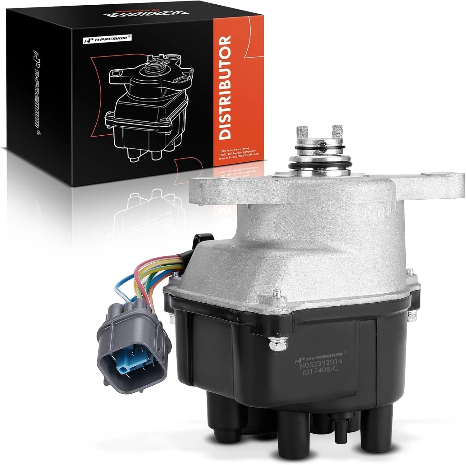 A-Premium Ignition Distributor with Cap and Rotor Compatible with Honda Civic Si 1999-2000, Civic del Sol 1996-1997, 1.6L 4 Cyl