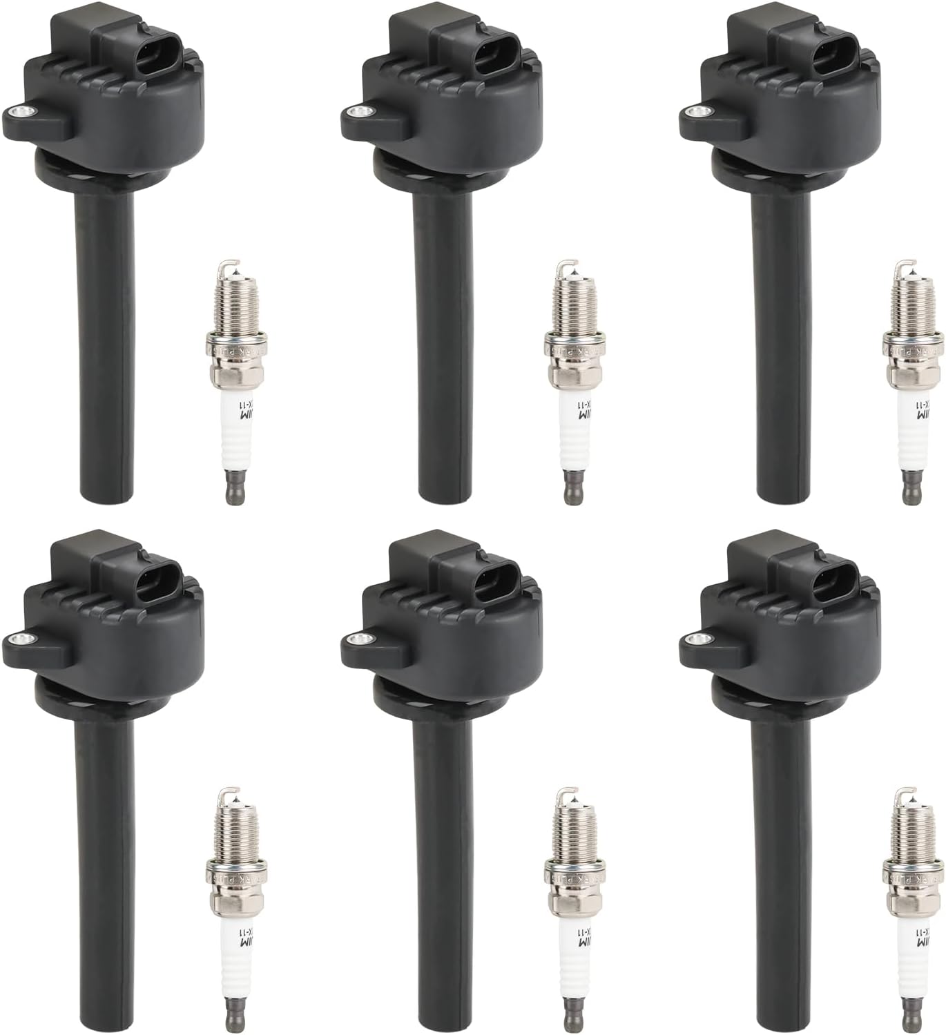JDMON Ignition Coils Pack with Spark Plug Compatible with Honda Passport 2000-2002, Isuzu Amigo 2000, Axiom 2002-2003, Rodeo 2000-2004, Rodeo Sport 2001-2003, Trooper 2000-2002 Replacement for UF-252