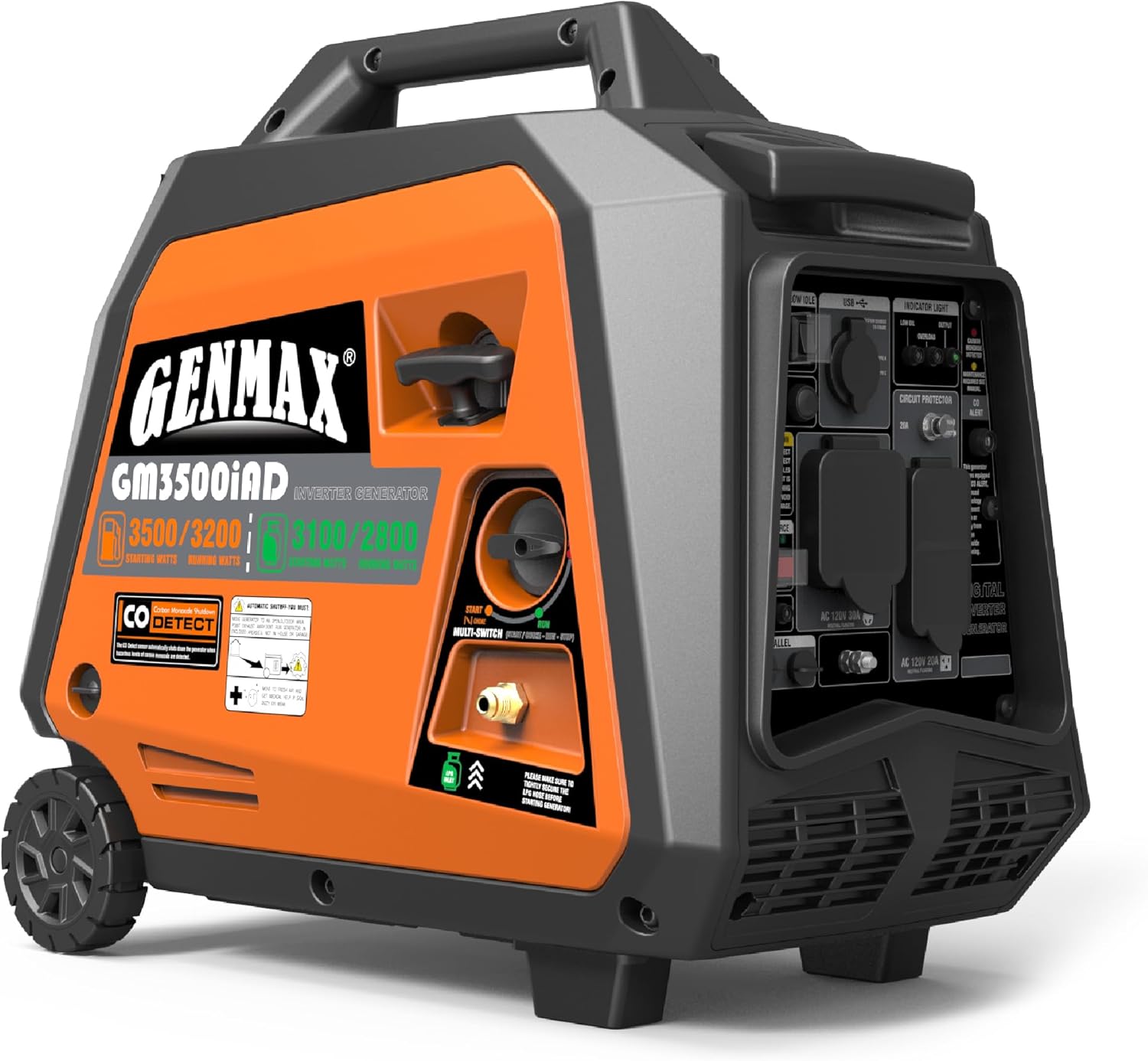 GENMAX Portable Generator, 9000W Super QuietDual Fuel Portable Engine with Parallel Capability, Remote/Electric Start, Ideal for Home backup power.EPA Compliant (GM9000iED)