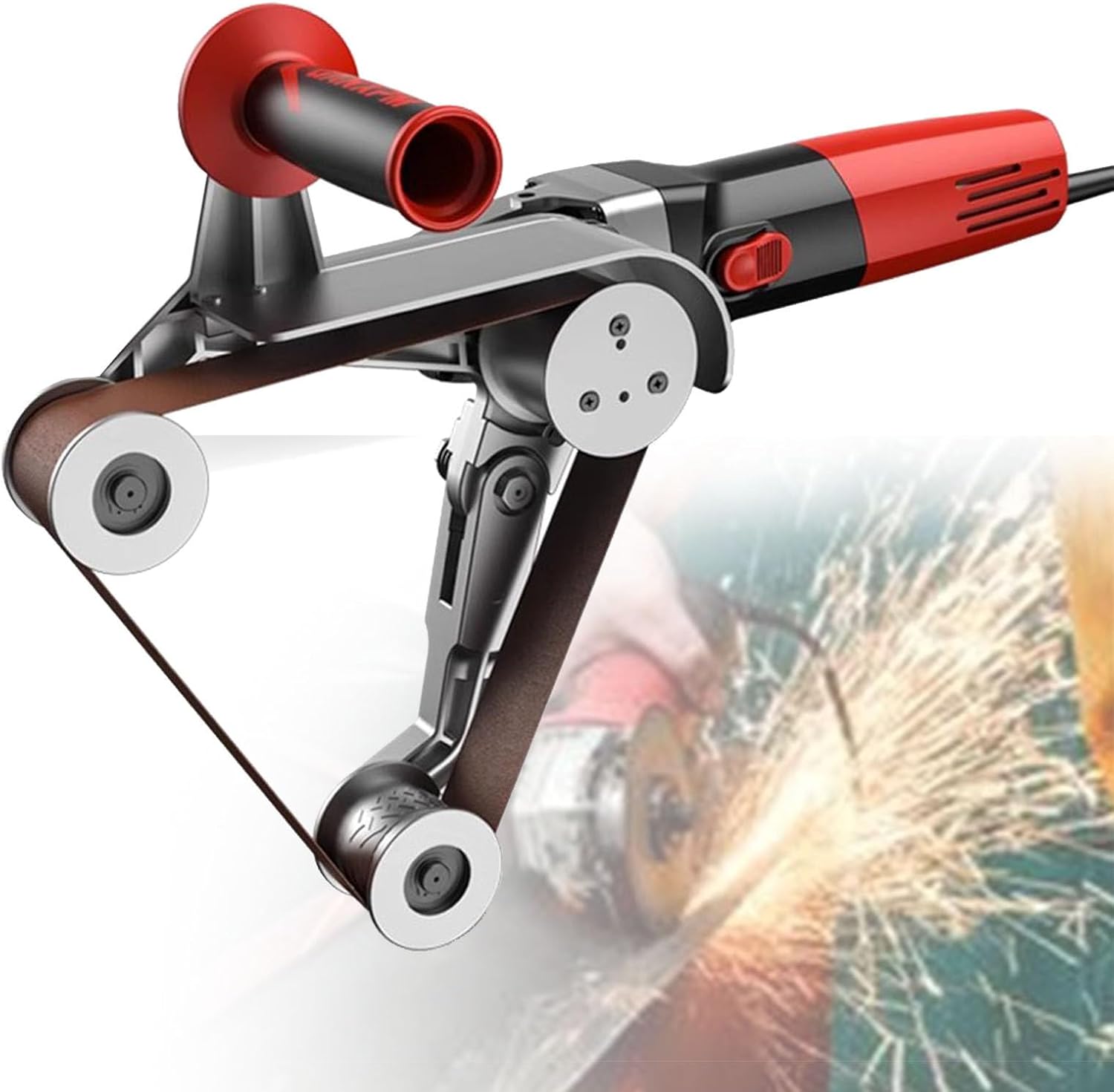 Pipe Polisher Sander, High Power Industrial Grade Pipe Belt Sander, 6 Variable Speeds for Grinding, Polishing and Rust Removal
