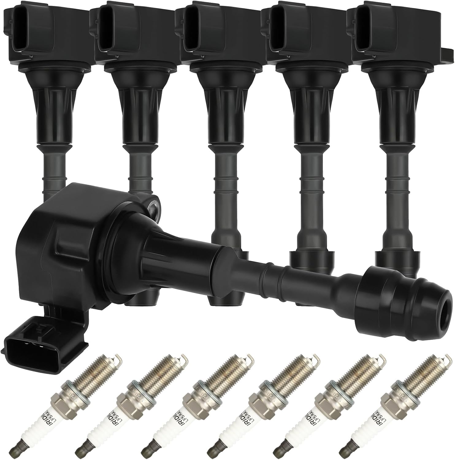 ASAPE UF-349 6PCS Ignition Coil with Spark Plug Fit for 2002-2004 for Infiniti I35 3.5L 2002-2008 for Nissan Maxima 3.5L 2003-2007 for Nissan Murano 3.5L 2002-2006 for Nissan Altima 3.5L