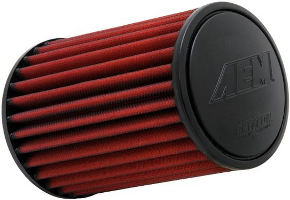 AEM 21-2038DK Universal DryFlow Clamp-On Air Filter: Round Tapered; 3 in (76 mm) Flange ID; 8.125 in (206 mm) Height; 6 in (152 mm) Base; 5.125 in (130 mm) Top