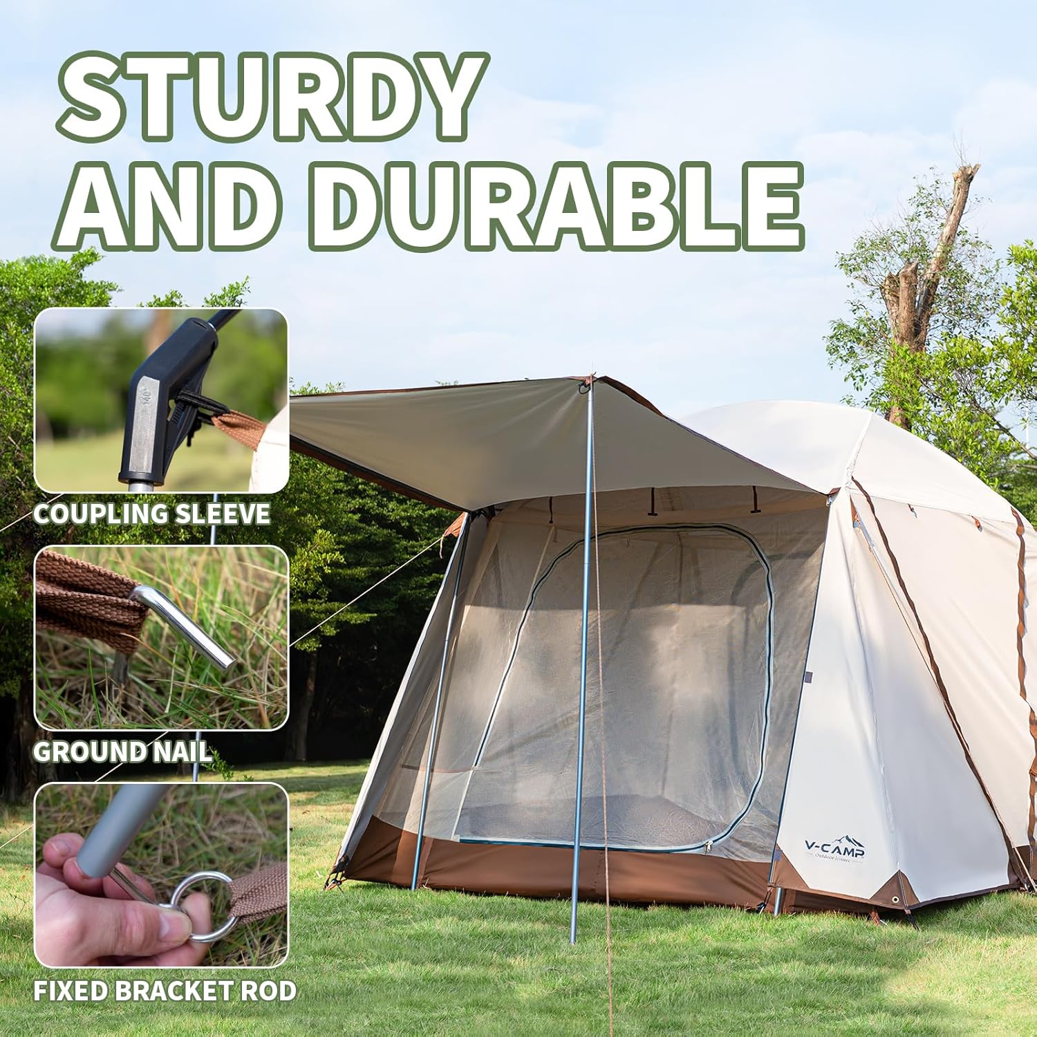 Tents for Camping 4 Person Tents Waterproof Easy Setup, Double Layer Family Camping Tent