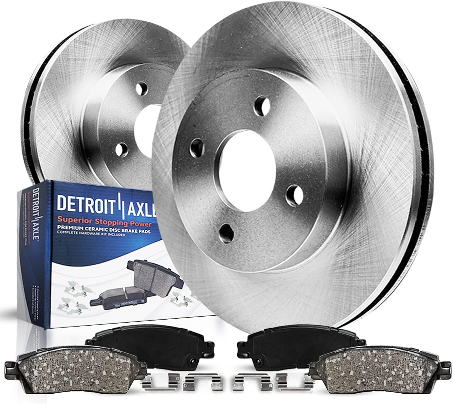 Detroit Axle - Front Brake Kit for 2012 2013 2014 2015 2016 2017 Hyundai Accent Kia Rio LX EX, Disc Brakes Rotors and Ceramic Brake Pads Replacement