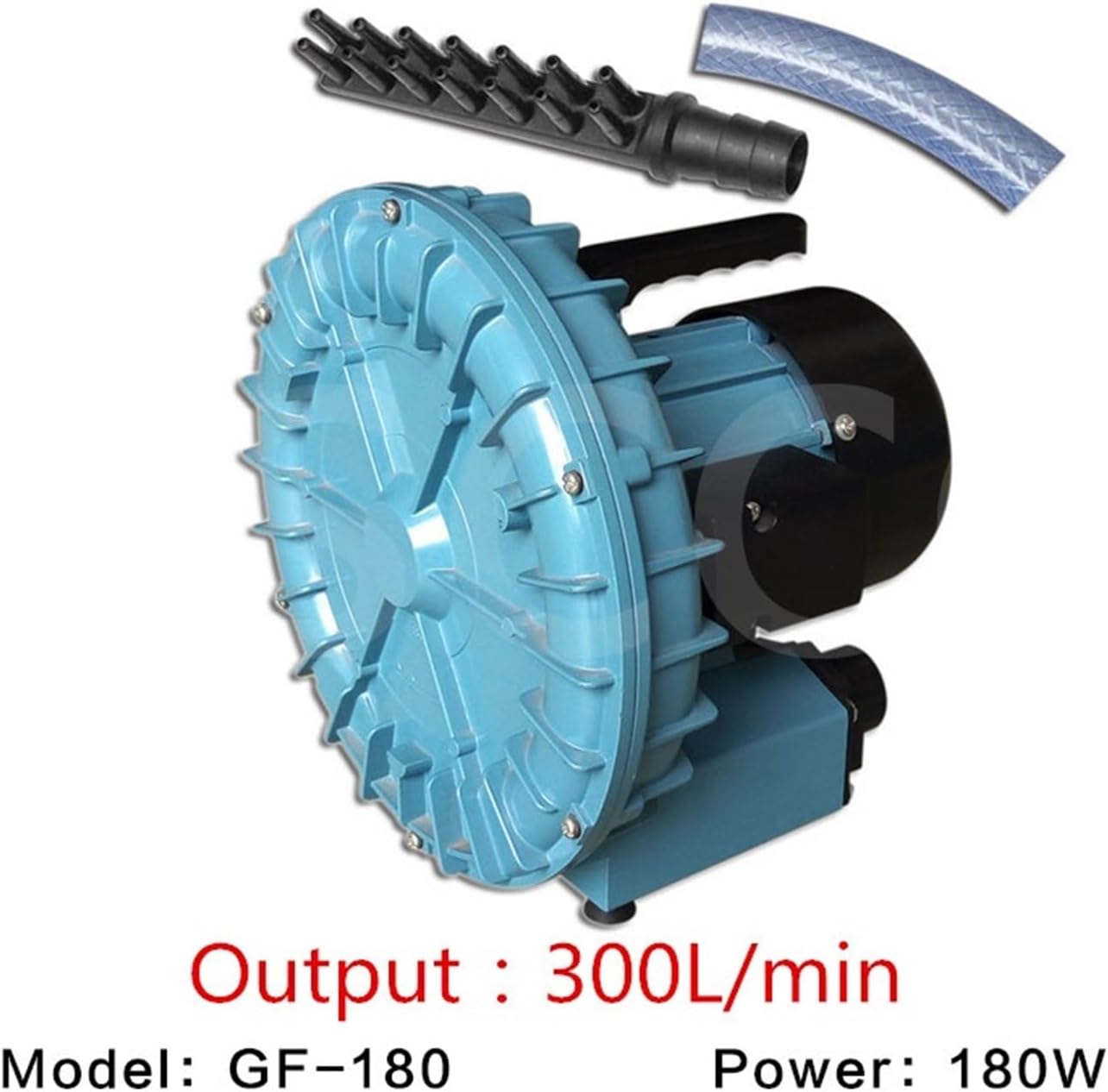 GF-180C 180W High Pressure Electric Turbo Gas Blower - Industrial Aquarium Gas Compressor for Fish Tanks and Aquaculture