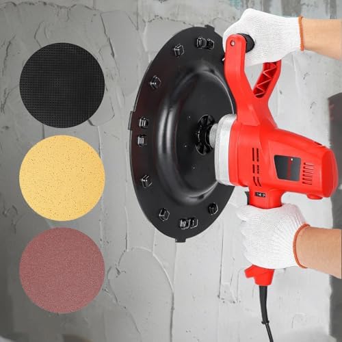 1280W Electric Polishing Machine & Concrete Grinder | Adjustable 1-6 Speed Rod 90° Trowel with Handle | Industrial Wall Smoothing Tool for Construction Sites