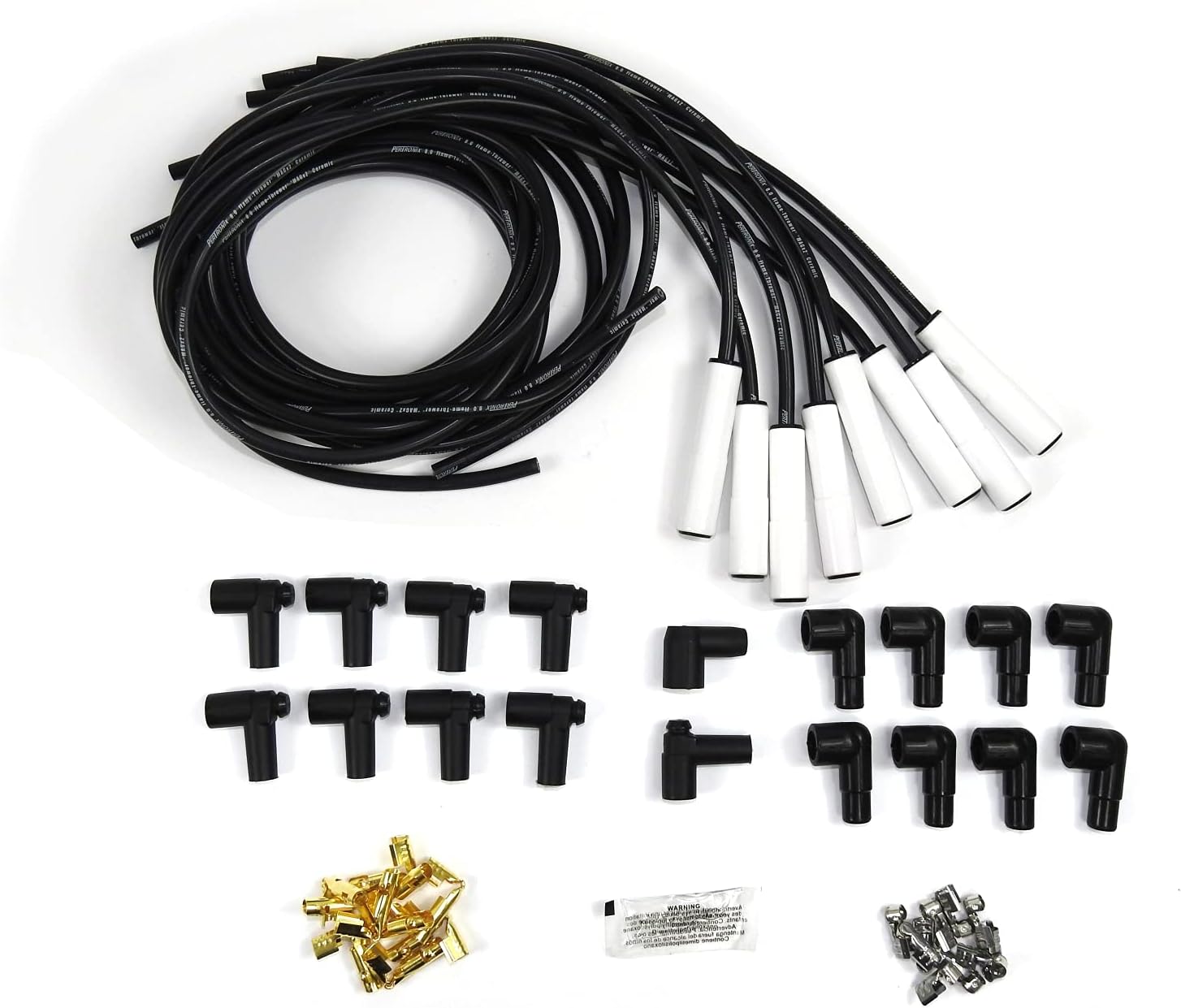 Pertronix 808280HT Universal Black 8mm High Temp Wire (8 cyl Ceramic Straight)