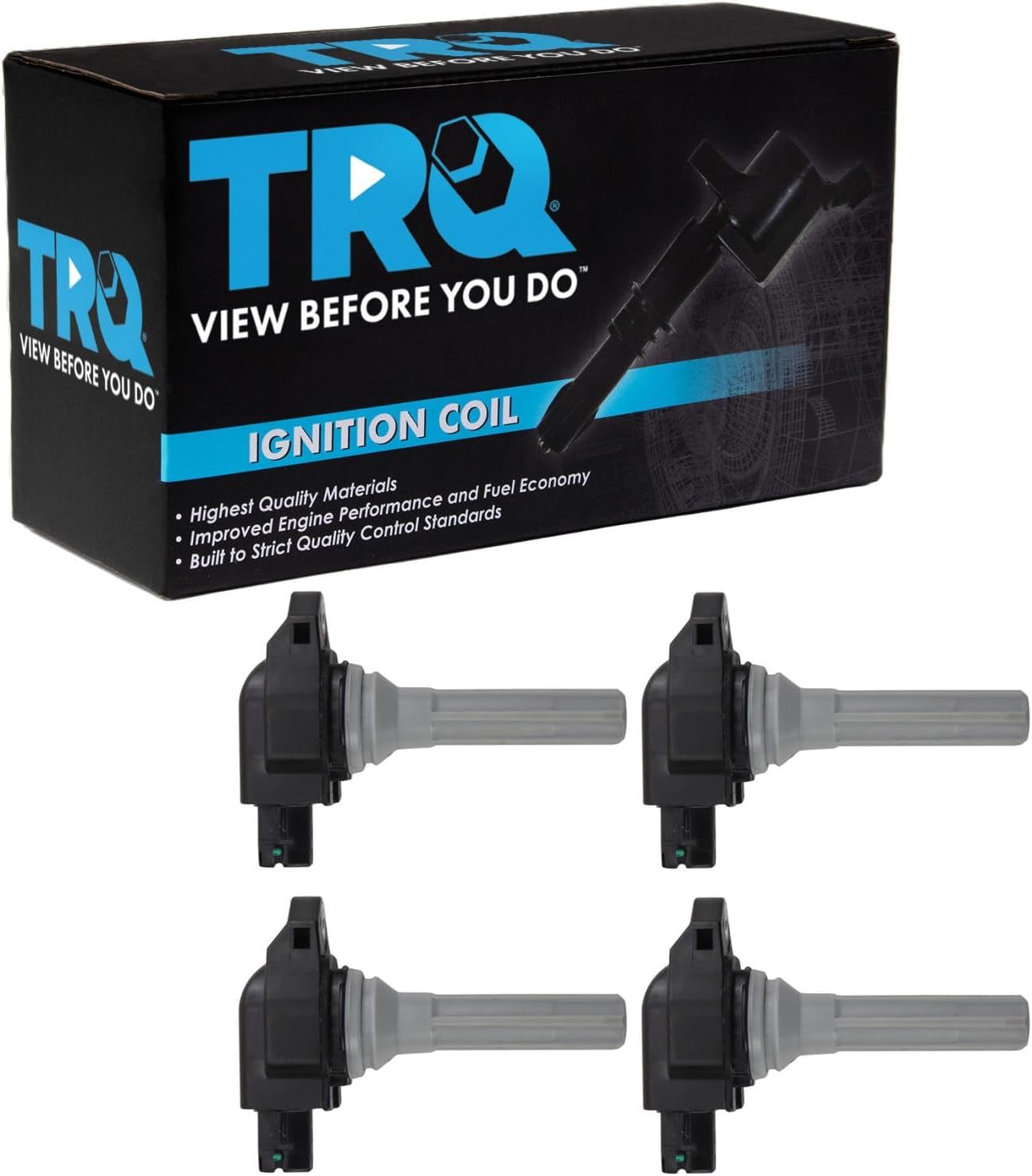 TRQ Ignition Coil Set 4 Piece Compatible with 19-23 Subaru Ascent 20-24 Legacy 20-24 Outback